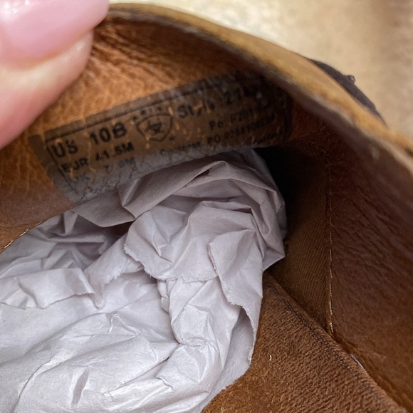 ARIAT Brown Suede Leather Clog Shoes Women’s Size 10 Western Work Cutouts Studs - Picture 10 of 12